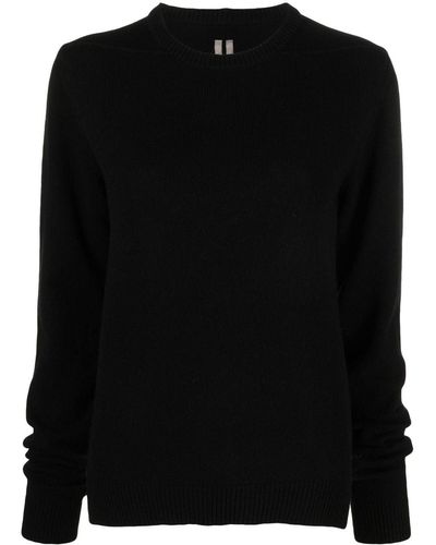 Rick Owens Crew-neck Cashmere-wool Sweater - Black