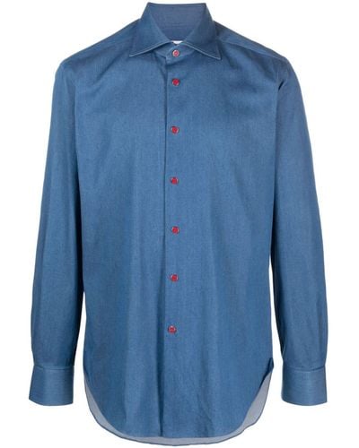 Kiton Long-sleeve Denim Shirt - Blue