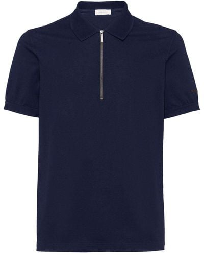Ferragamo Poloshirt mit Reißverschluss - Blau