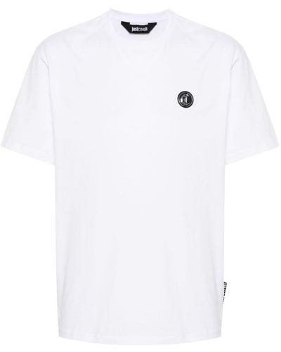 Just Cavalli Logo-appliqué Cotton Tshirt - White