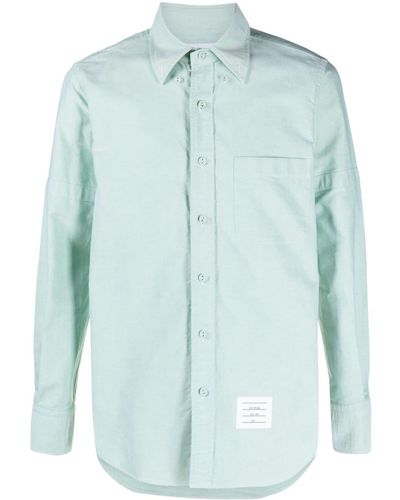 Thom Browne Armband-embellished Cotton Shirt - Blue