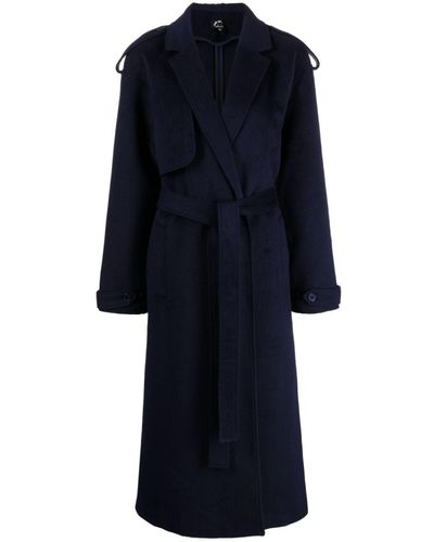 The Upside Belted Single-breasted Coat - Blue
