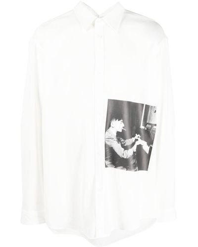 Yuiki Shimoji Piano Man-print Shirt Jacket - White