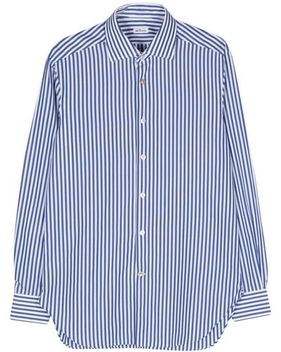 Kiton Striped Poplin Shirt - Blue