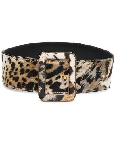 Roberto Cavalli Leopard-print Leather Belt - Black