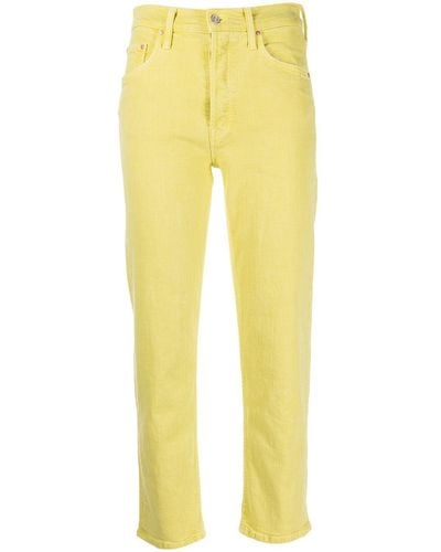 Mother Jeans crop dritti The Tomcat - Giallo