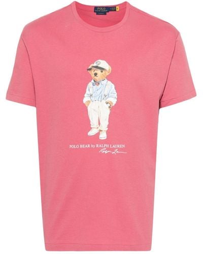 Polo Ralph Lauren T-Shirt mit Polo Bear - Pink