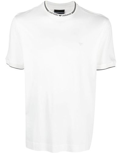 Emporio Armani T-Shirt mit Logo-Stickerei - Weiß