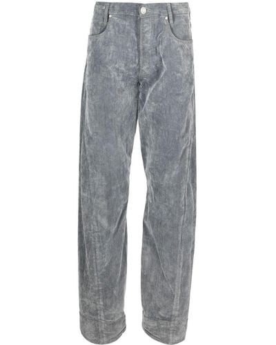 Trussardi Bleached-effect Straight-leg Jeans - Grey
