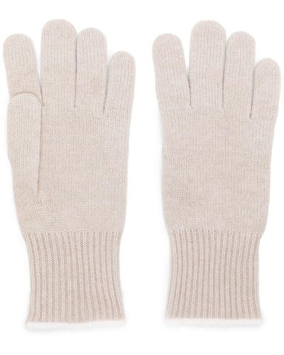 Brunello Cucinelli Handschuhe aus Kaschmir mit Kontrastdetails - Weiß