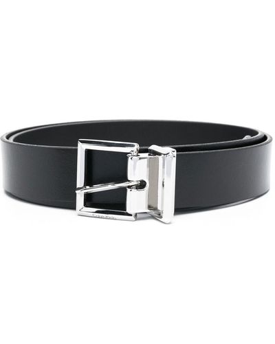 Calvin Klein Logo-debossed Leather Belt - Black