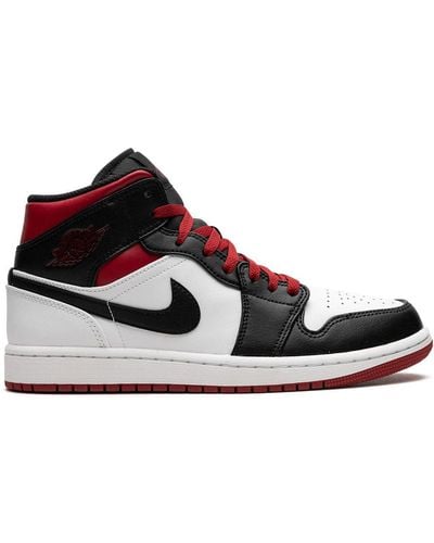 Nike Air 1 Mid Gym Red/Black Toe Sneakers - Weiß