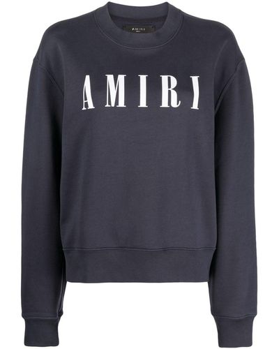 Amiri Logo-print Cotton Sweatshirt - Blue