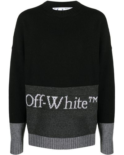 Off-White c/o Virgil Abloh Intarsia Logo Wool Jumper - Black