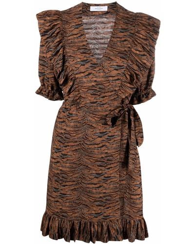 Roseanna Landsunny Ruffled Mini Dress - Brown