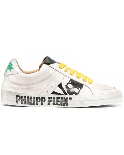 Philipp Plein Retrokickz Tm Leather Sneakers - White