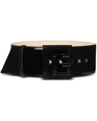 Balmain Pb-logo Leather Belt - Black