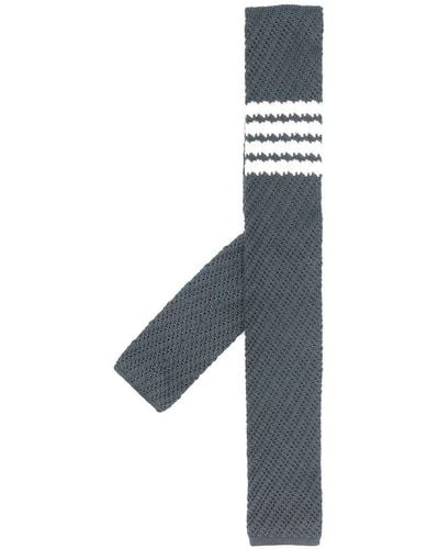 Thom Browne 4-bar Silk Tie - Grey