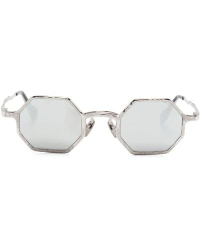 Kuboraum Mask Z19 Sonnenbrille mit geometrischem Gestell - Weiß