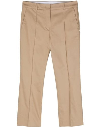Sportmax Etnamm Twill Cropped Trousers - Natural