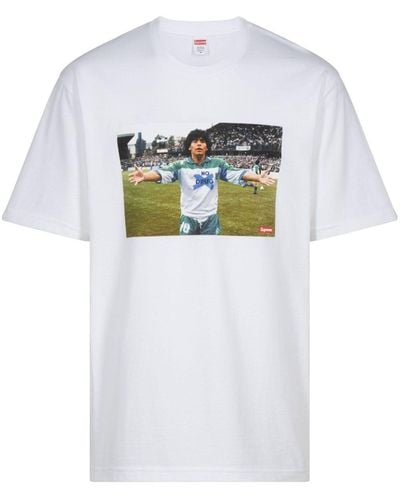 Supreme Camiseta Maradona con fotografía estampada - Blanco