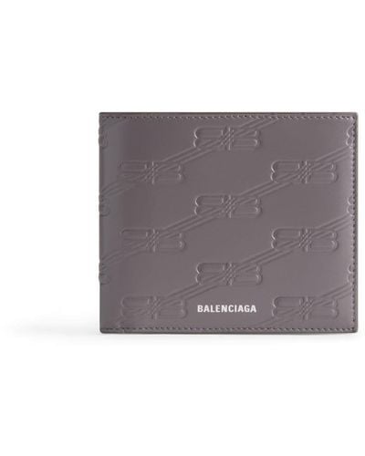 Balenciaga Bb Monogram Debossed Wallet - Purple