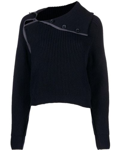 Jacquemus Vega Asymmetric Wool-blend Sweater - Black