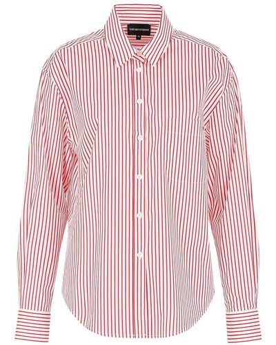 Emporio Armani Stripe-print Cotton Shirt - Pink