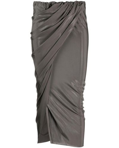 Rick Owens High-waisted Draped Skirt - Gray