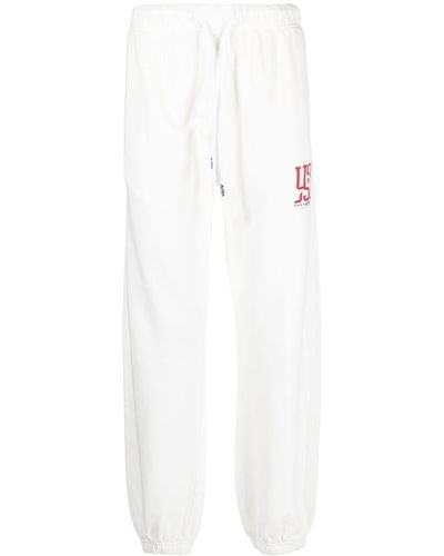 Autry Pantalones de chándal con logo estampado y cordones - Blanco