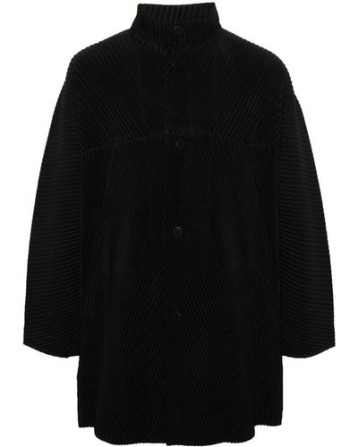 Homme Plissé Issey Miyake Mc November Single-breasted Coat - Black