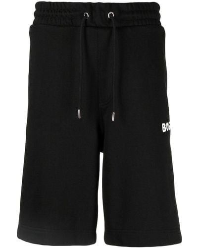 BOSS Logo-print Jersey Track Shorts - Black