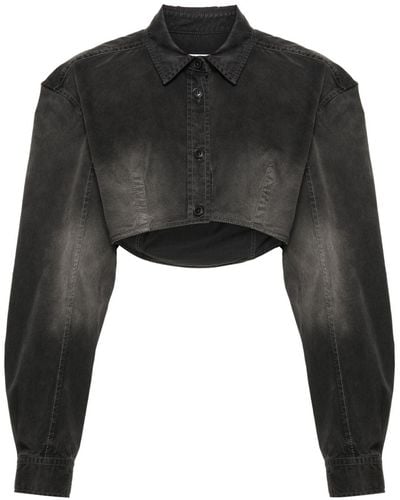 Alexander Wang Cotton Cropped Shirt - Black