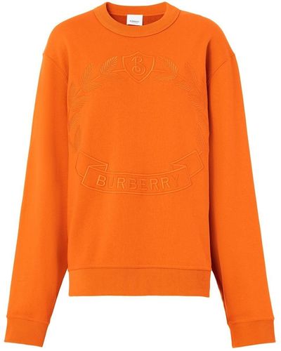 Burberry Sweatshirt mit Stickerei - Orange