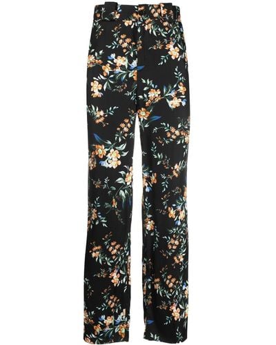 Erdem Floral-print Tailored Pants - Black