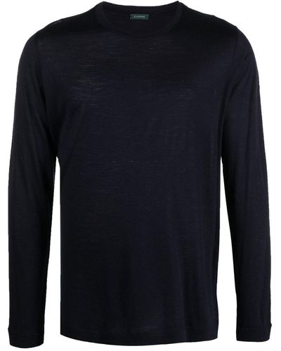 Zanone Pullover mit rundem Ausschnitt - Blau