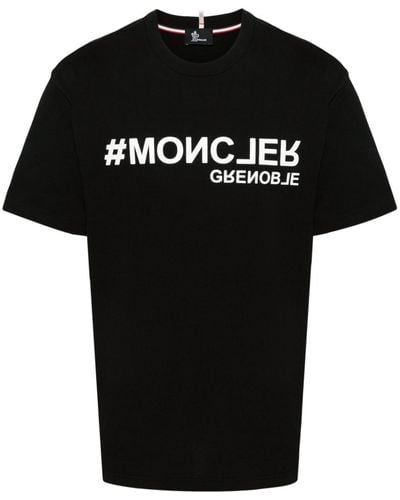 3 MONCLER GRENOBLE T-shirt en coton à logo appliqué - Noir