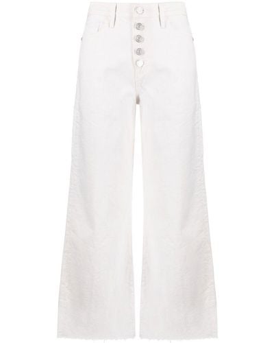 FRAME Cropped Wide-leg Jeans - White
