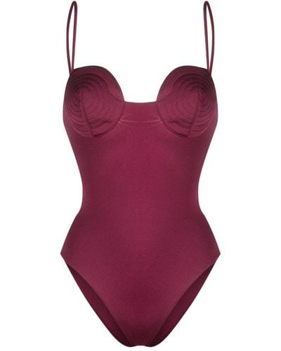 Noire Swimwear Tonal-stitch Detail Swimsuit - Purple