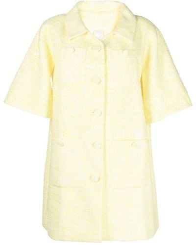 Huishan Zhang Constantine Short-sleeve Bouclé Coat - Yellow
