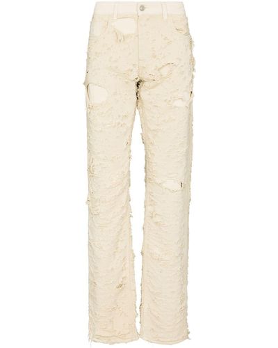 1017 ALYX 9SM Distressed-finish Straight-leg Jeans - Natural