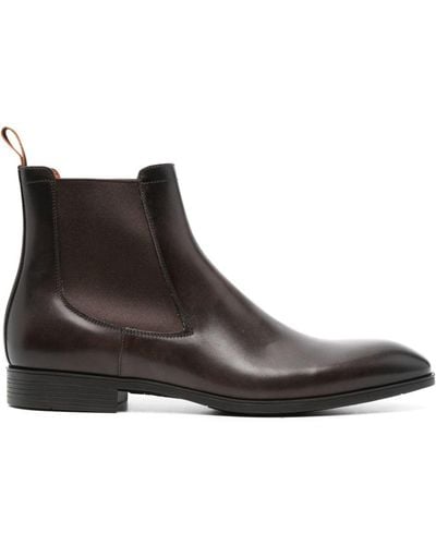 Santoni Leather Chelsea Boots - Brown