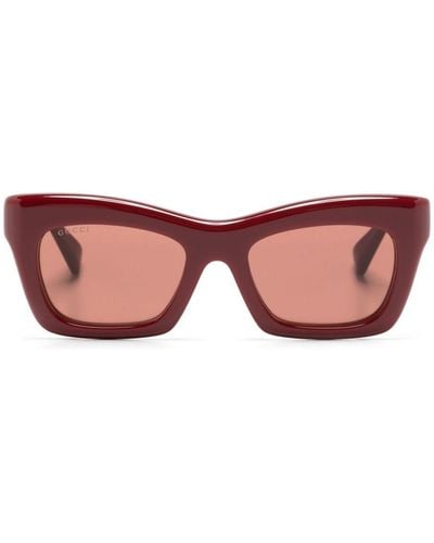 Gucci Rectangle-frame Sunglasses - Pink