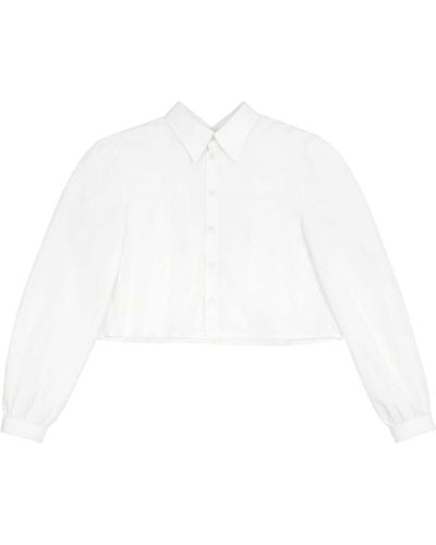 MM6 by Maison Martin Margiela Chemise en coton à design superposé - Blanc