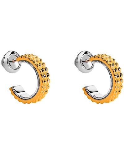 TANE MEXICO 1942 Sterling Silver And 23kt Yellow Gold Alma Hoop Earrings - Metallic
