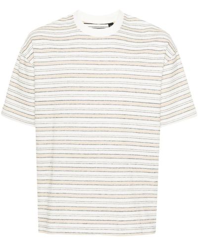 AllSaints Gestreiftes Stanton T-Shirt - Weiß