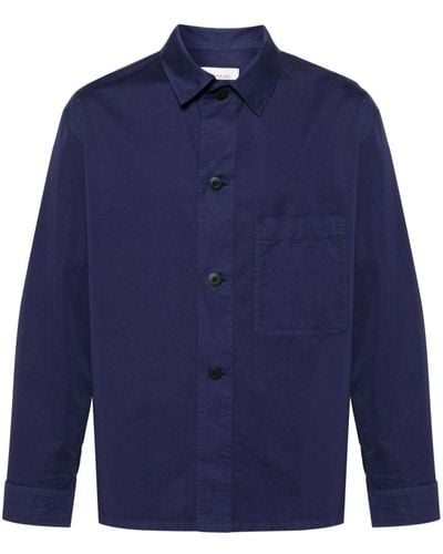 Lemaire Button-up Cotton Shirt - Blue