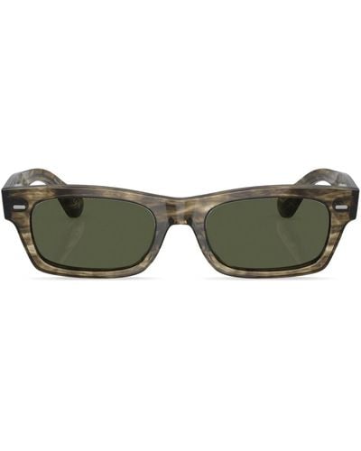 Oliver Peoples Davri Rectangle-frame Sunglasses - Green