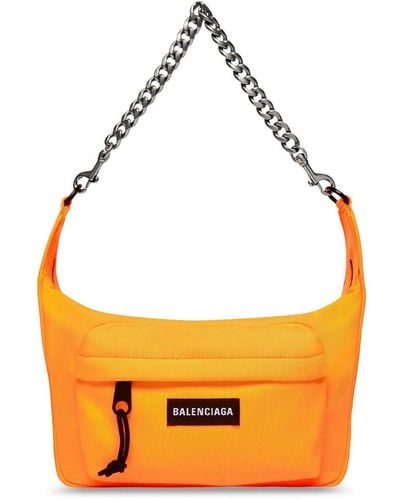 Balenciaga Bolso de hombro Raver con parche del logo - Naranja
