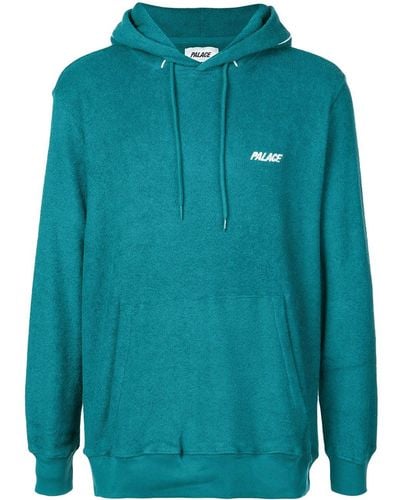Palace Pipe Up Logo-embroidered Hoodie - Blue